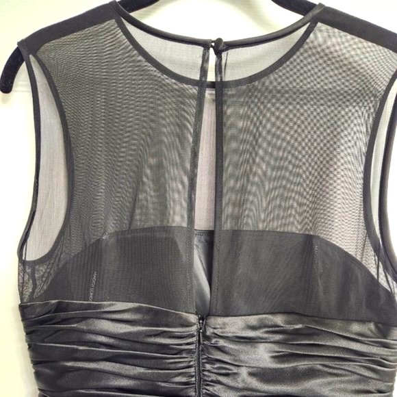 Maggy London little black dress with illusion neckline (Size 8) - Picture 5 of 7